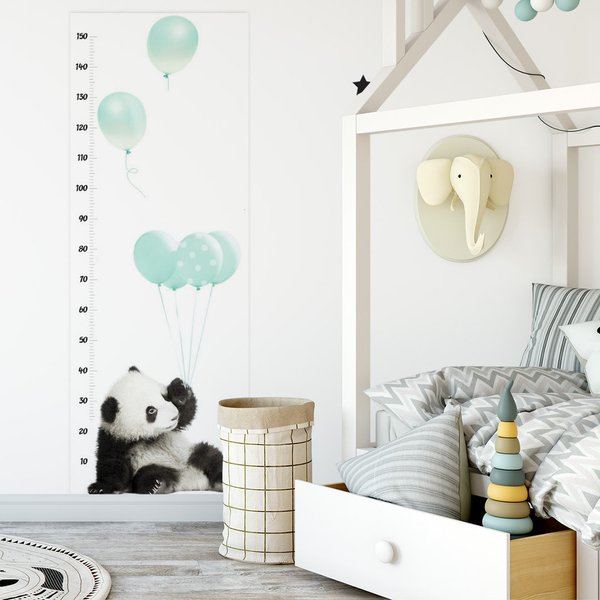 Wall Stickers Growth Measure `Panda with Mint Balloons`