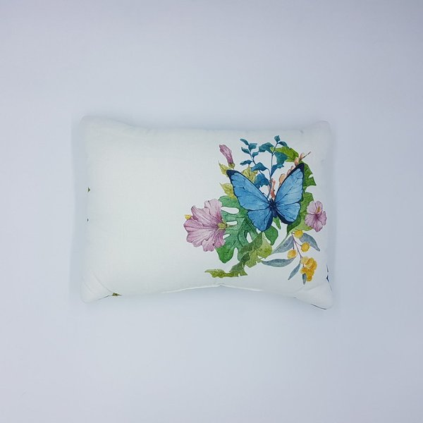 Monamoon Decorative Pillow with Filling Blue Butterflies