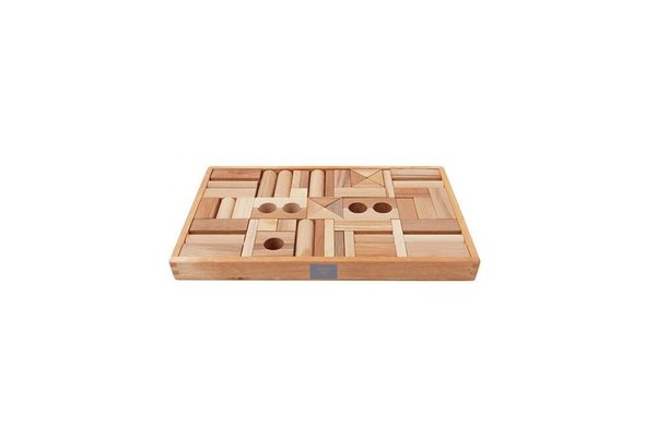 Natural Wooden Blocks in Tray 54 pieces